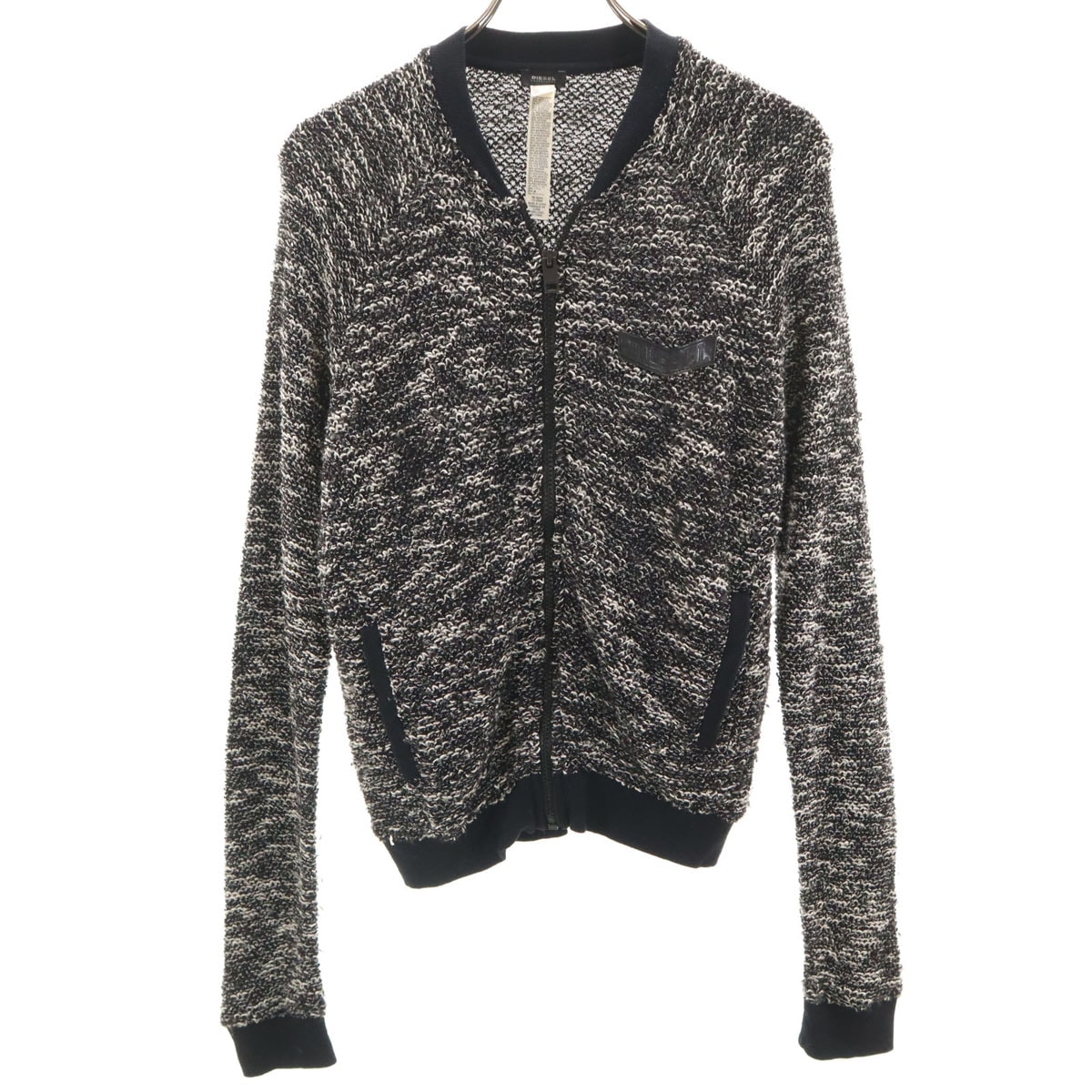 DIESEL ディーゼル 長袖 ニット ジップ カーディガン XS ブラック系