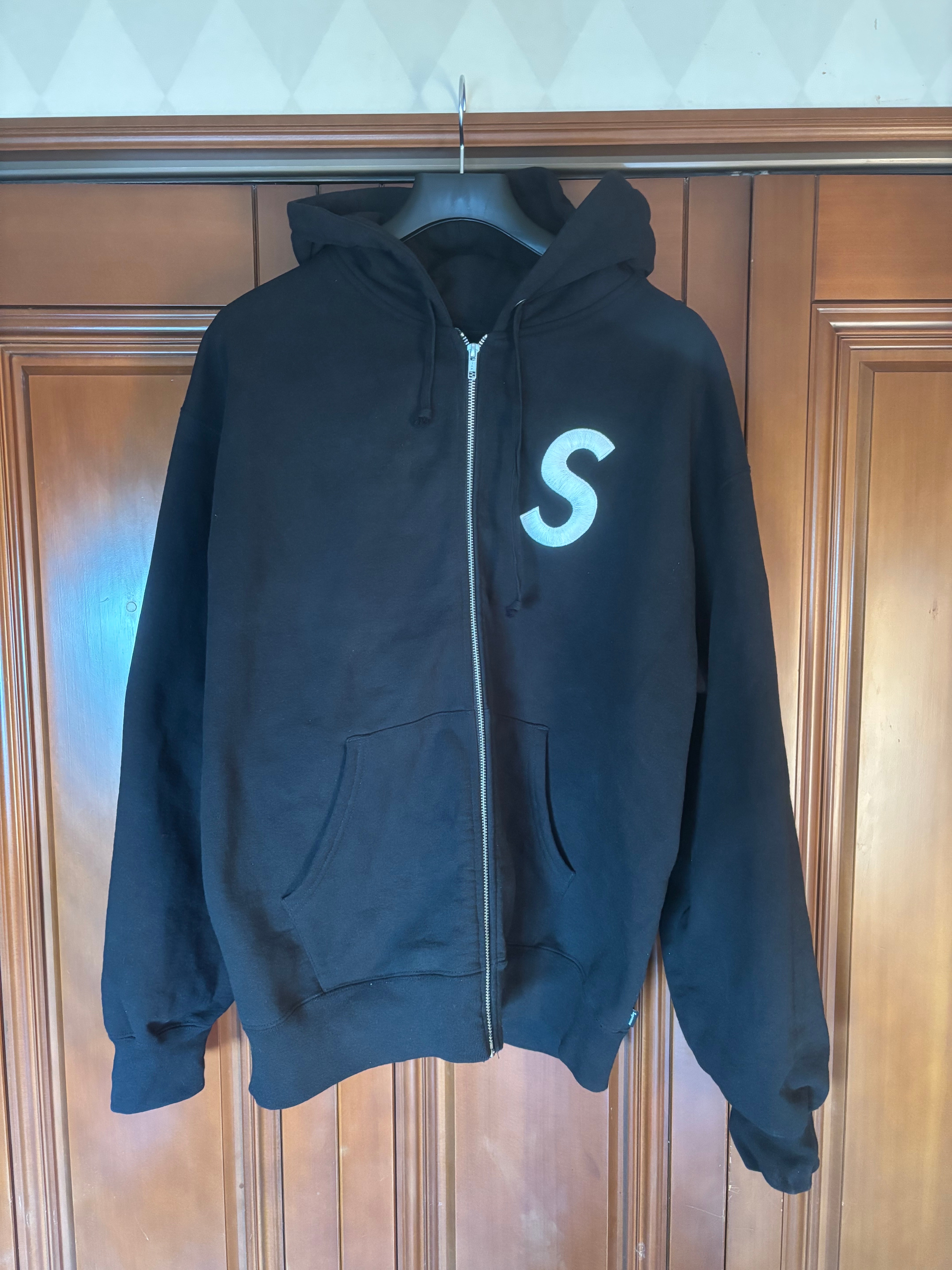 Supreme S Logo Zip Up Hooded Sweatshirt 