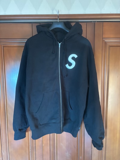 Supreme S Logo Zip Up Hooded Sweatshirt "Black" (FW24)