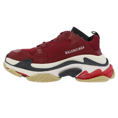 BALENCIAGA バレンシアガ スニーカー 536737 W09OM 5504 Triple S Sneaker Burgundy トリプルS スニーカー ローカット ワインレッド系 26.5cm【極上美品】【中古】