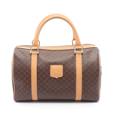 セリーヌ CELINE マカダム ハンドバッグ バッグ PVCコーティングキャンバス レザー レディース ブラウン系 【中古】