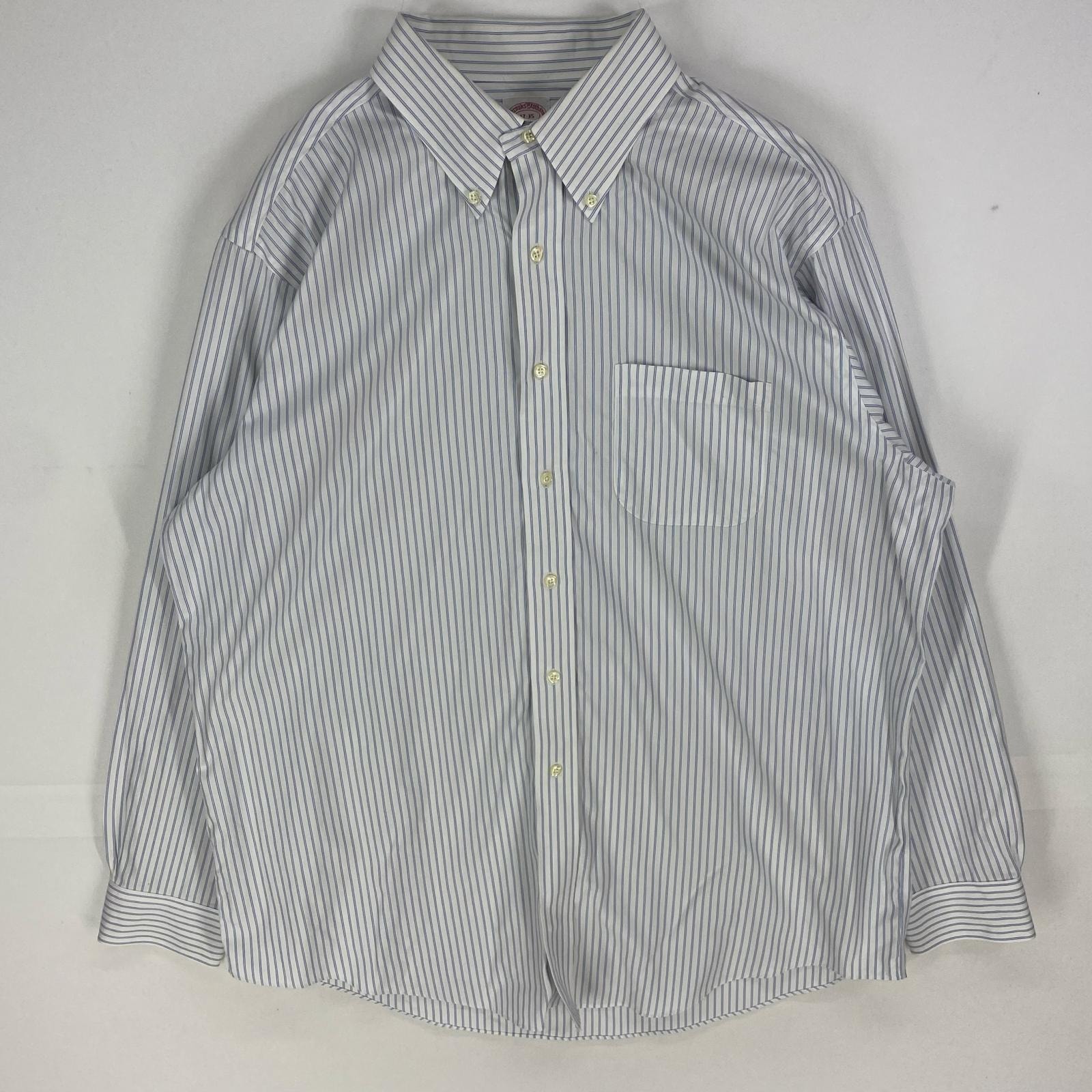 古着 ブルックスブラザーズ Brooks Brothers 長袖シャツ ボタンダウン ロングスリーブ XL  ホワイト系 ストライプ メンズ