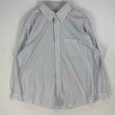 古着 ブルックスブラザーズ Brooks Brothers 長袖シャツ ボタンダウン ロングスリーブ XL ホワイト系 ストライプ メンズ