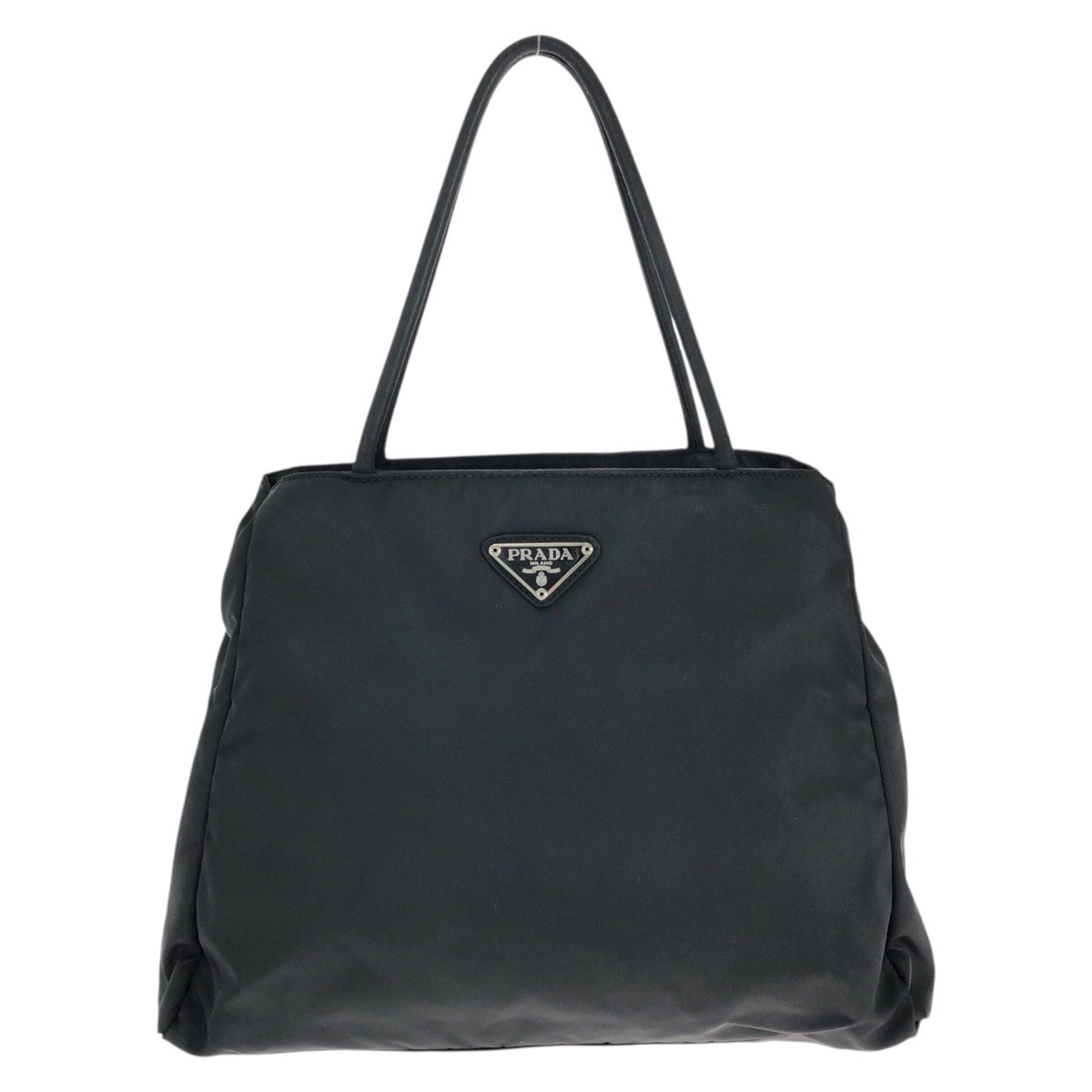 美品 PRADA プラダ テスート 三角ロゴプレート ブラック 黒 シルバー金具 ナイロン トートバッグ ハンドバッグ 601477 【中古】