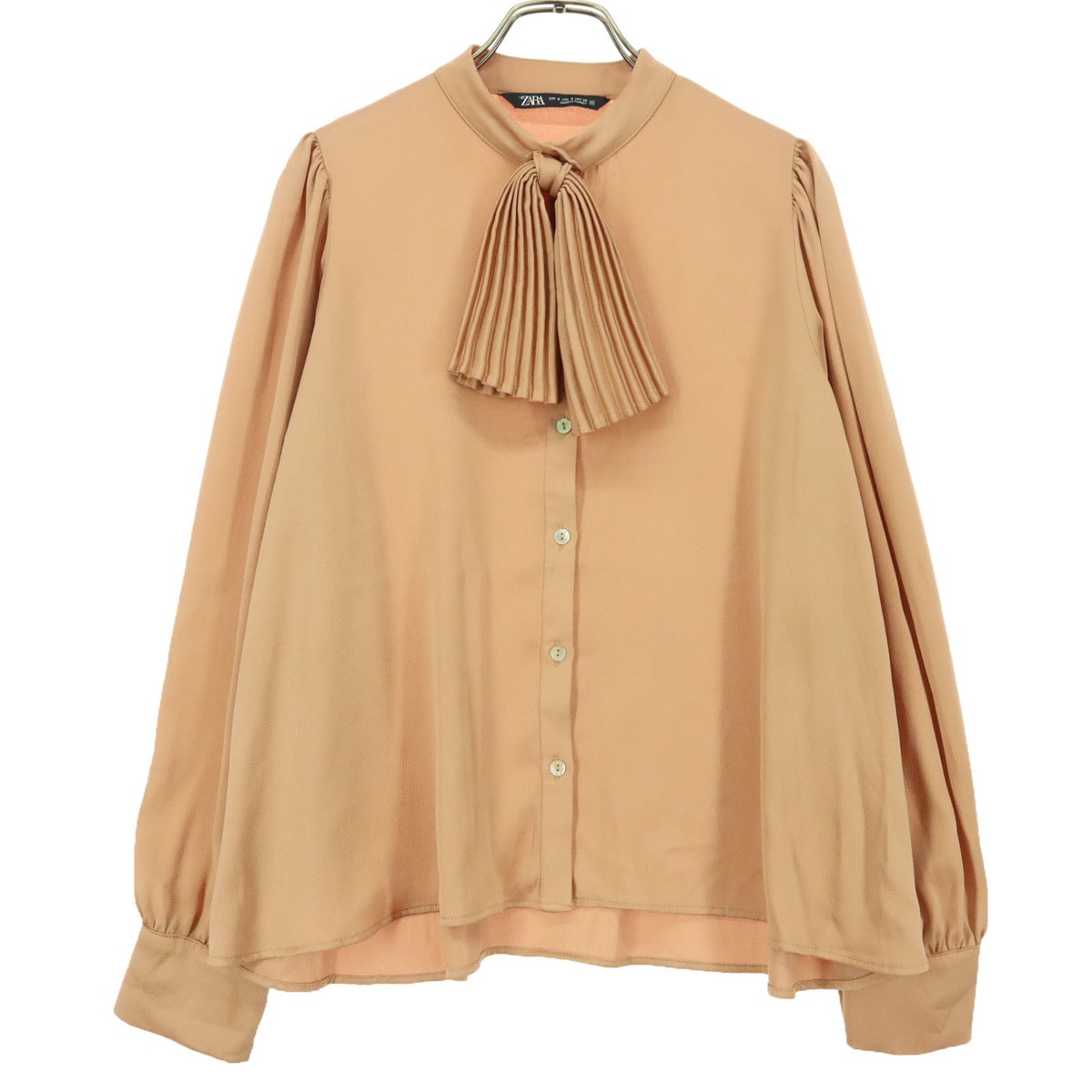 ZARA ザラ 長袖 ブラウス S オレンジ系 リボン