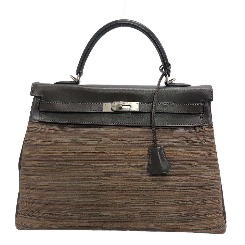 エルメス HERMES ハンドバッグ ヴィブラート ケリー35 ブラウン