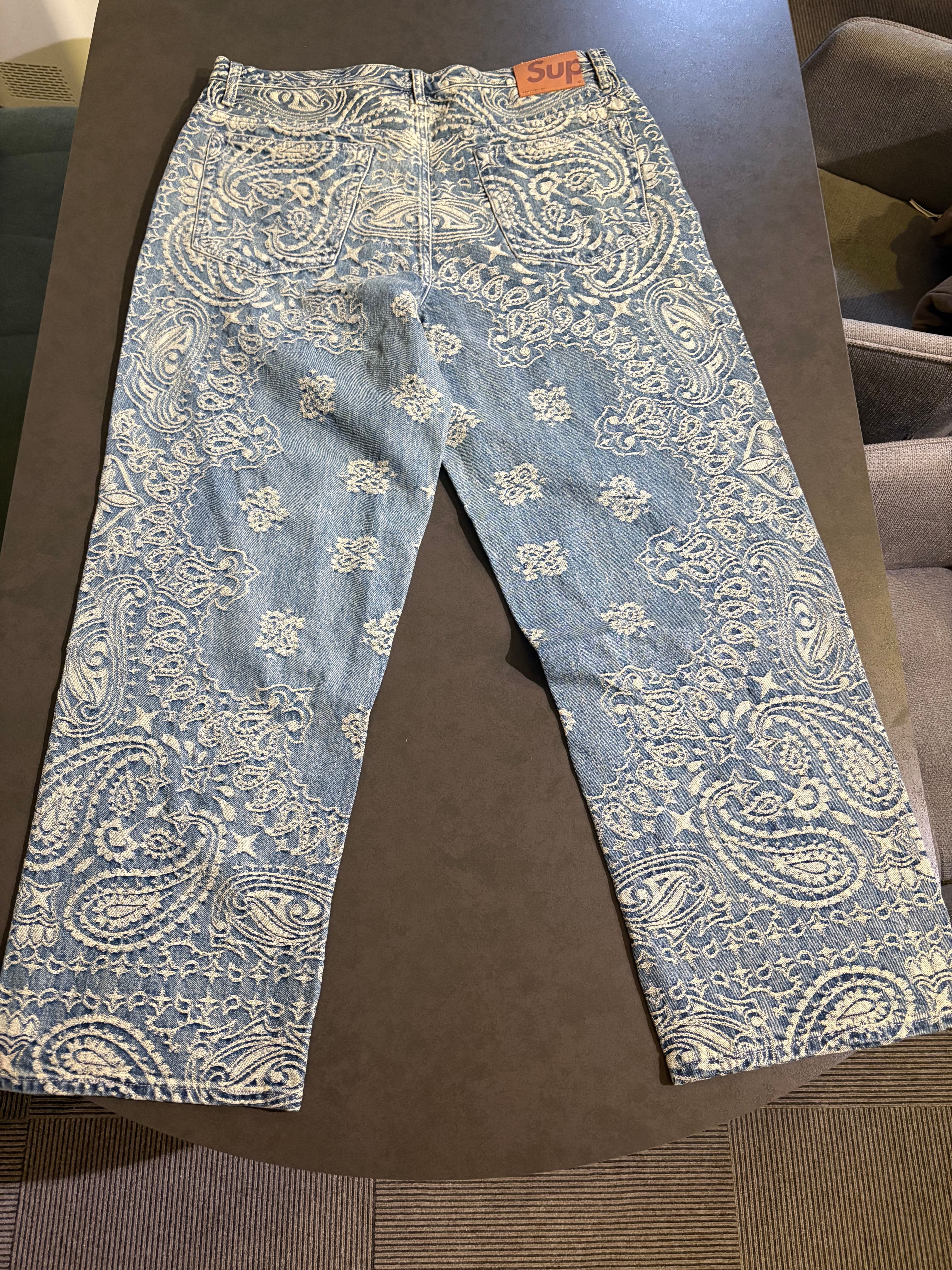 Supreme Bandana Jacquard Baggy Jean "Blue"