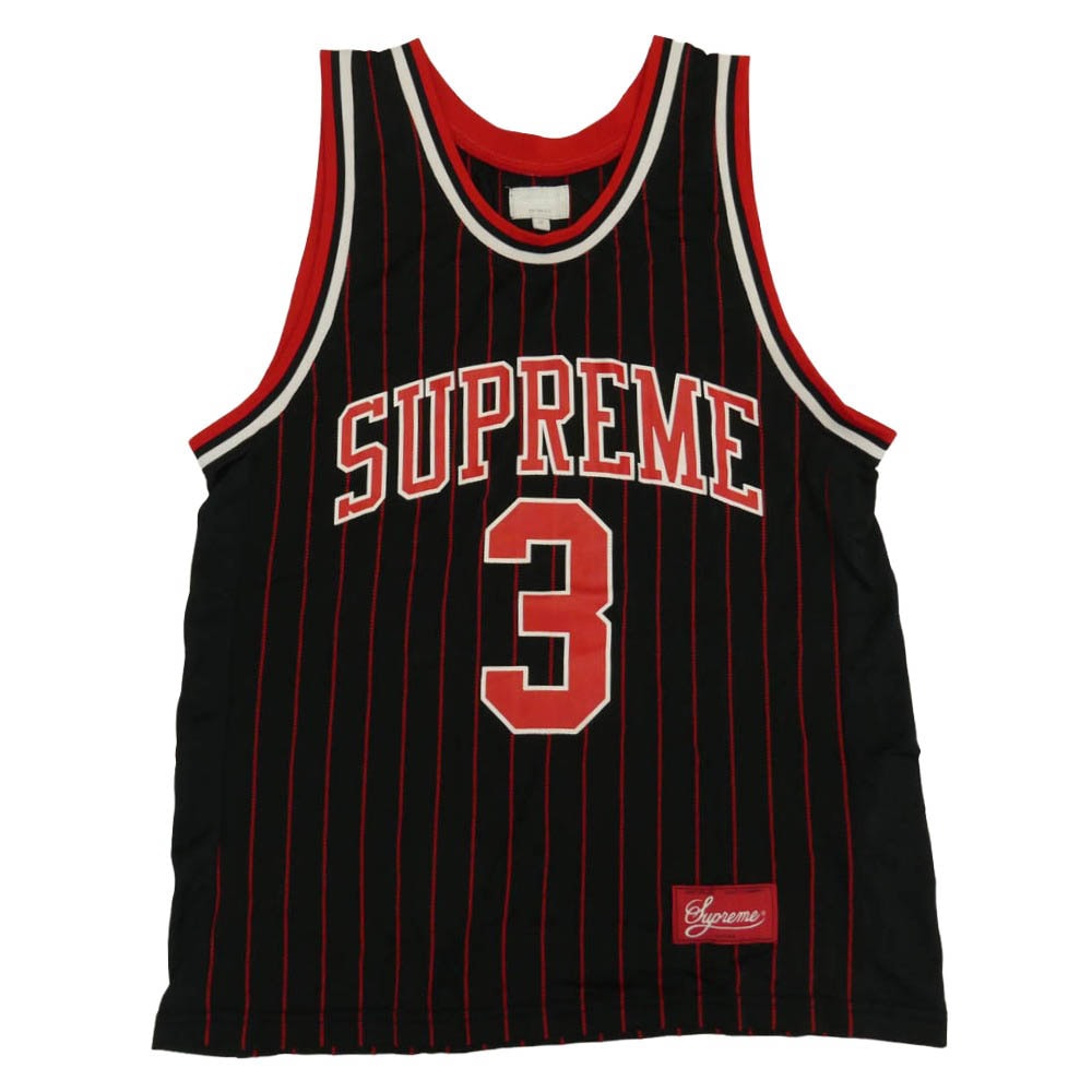 Supreme シュプリーム 16SS Crossover Basketball Jersey クロスオーバー バスケットボール ジャージ タンクトップ ノースリーブ ストライプ レッド系 ブラック系 M【中古】