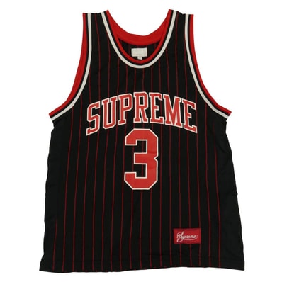 Supreme シュプリーム 16SS Crossover Basketball Jersey クロスオーバー バスケットボール ジャージ タンクトップ ノースリーブ ストライプ レッド系 ブラック系 M【中古】