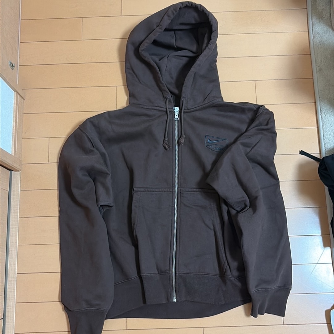 Stussy x Nike Stone Washed Fleece Zip Hoodie "Dark Cinder" (US Size) FJ9175-261