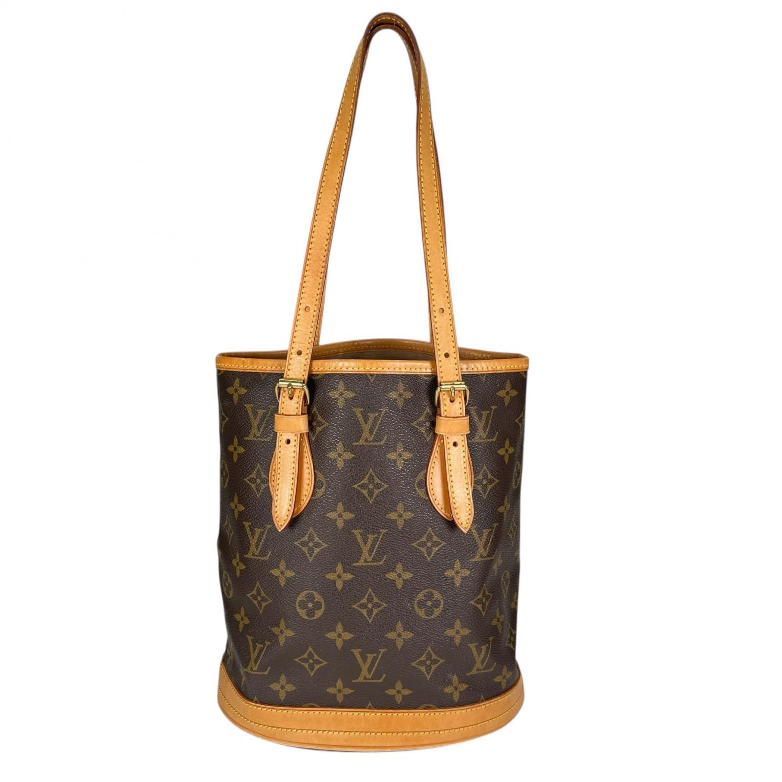 LOUIS VUITTON ルイ・ヴィトン プチ・バケット M42238 ショルダーバッグ モノグラムグラセレザー ブラウン レディース【中古】
