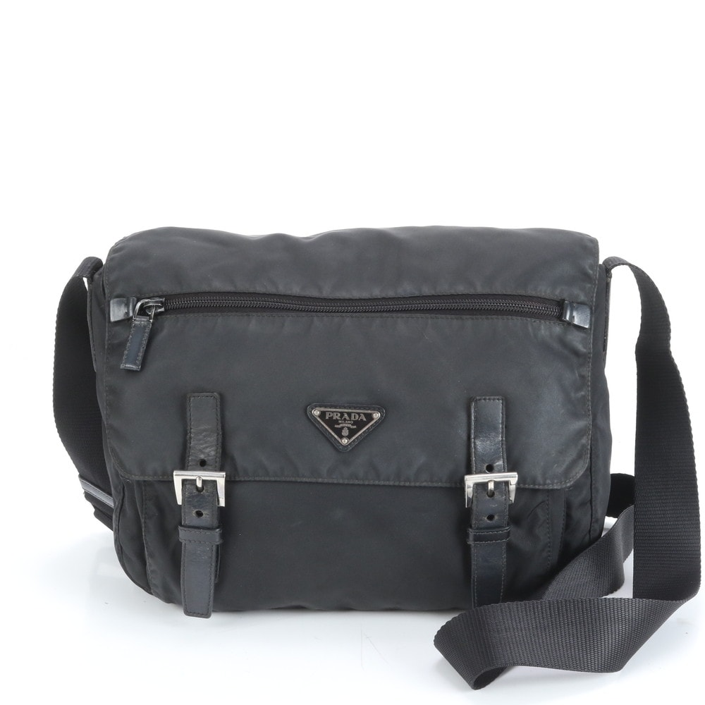 ■極美品 プラダ テスート ナイロン三角ロゴショルダーバッグ