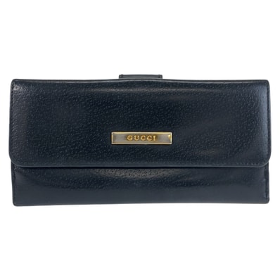 GUCCI グッチ ブラック 黒 レザー 長財布 ロングウォレット 603412 【中古】