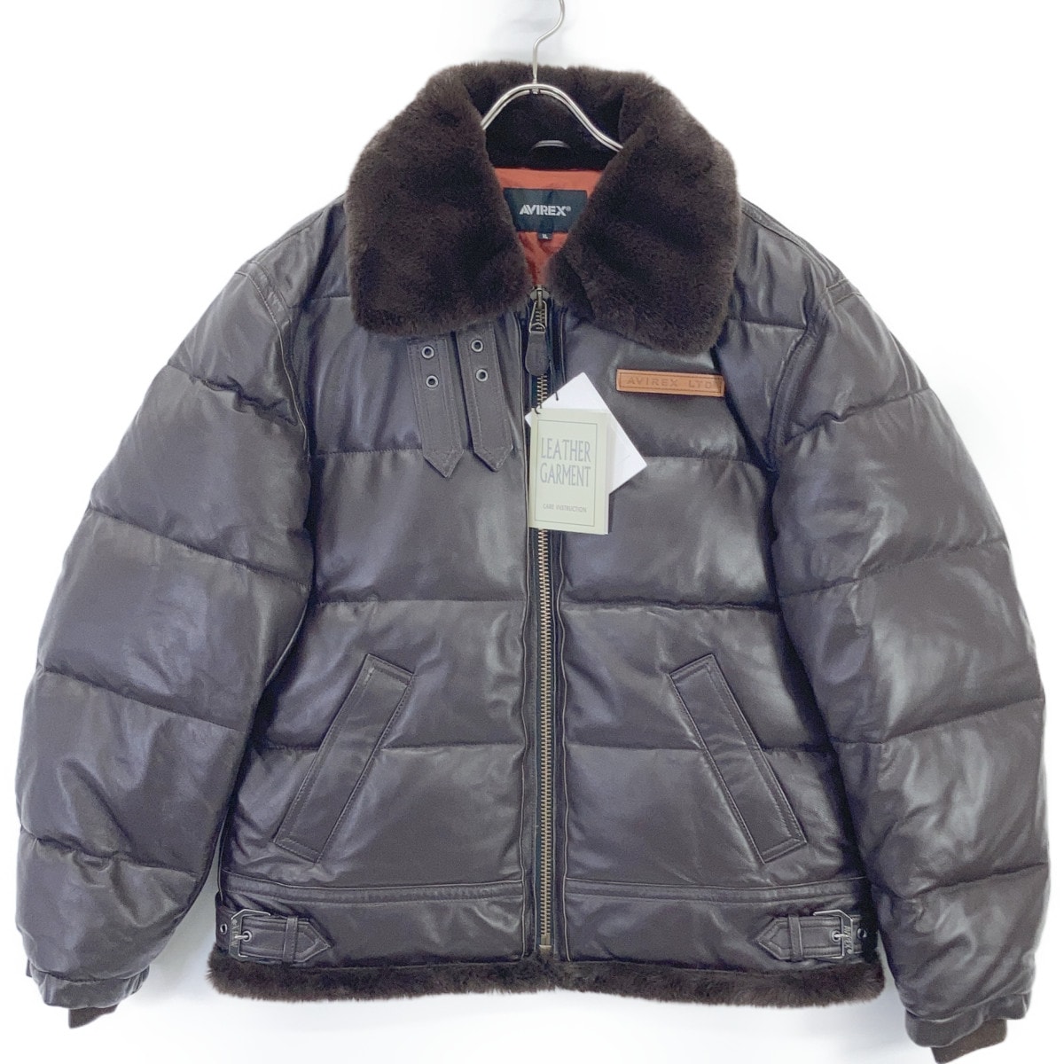 アヴィレックス 783-3250066 ダークブラウン シープスキン B-3 レザーフライトダウンジャケット XL