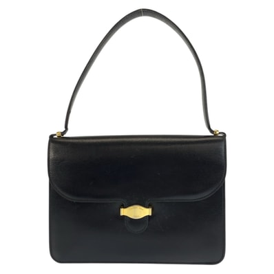 美品 Christian Dior クリスチャンディオール ヴィンテージ ブラック 黒 ゴールド金具 レザー ショルダーバッグ ハンドバッグ 601611 【中古】