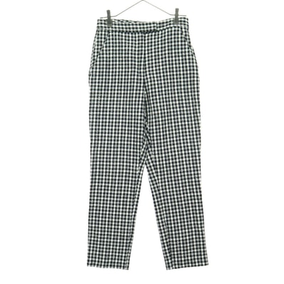 美品 ZARA ザラ チェック柄 ツイード風 スリムパンツ M ホワイト系