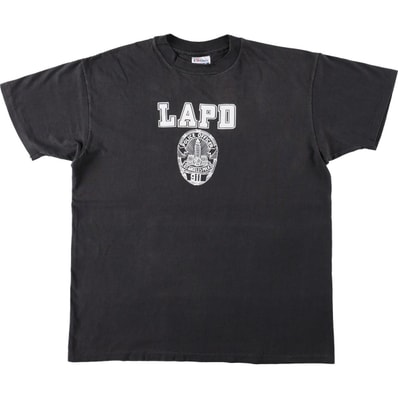 古着 80年代 ヘインズ Hanes BEEFY-T 青タグ プリントTシャツ USA製 メンズXL相当 ヴィンテージ/eaa642589