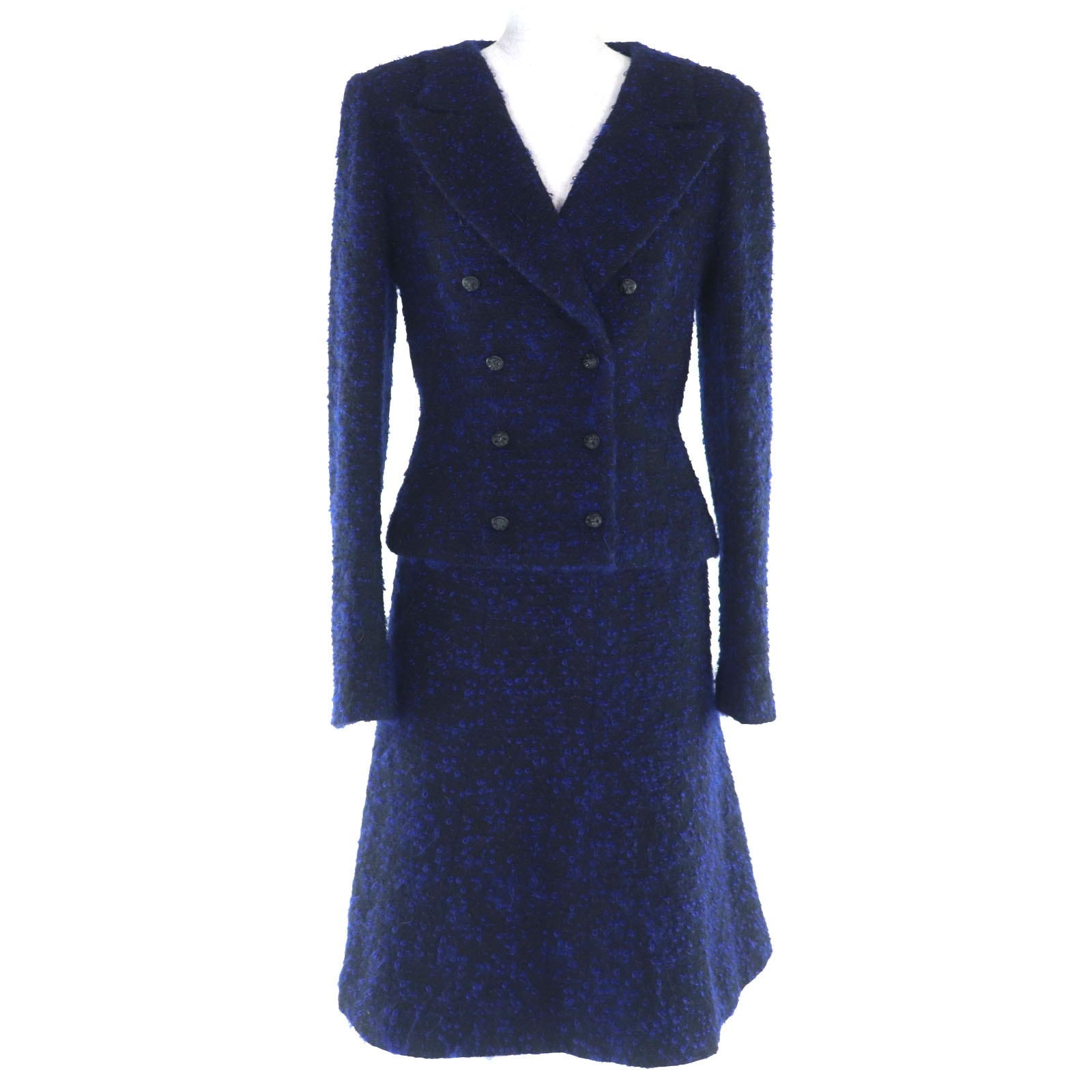 美品 シャネル セットアップ ブラック ブルー レディース 40 02A P20280