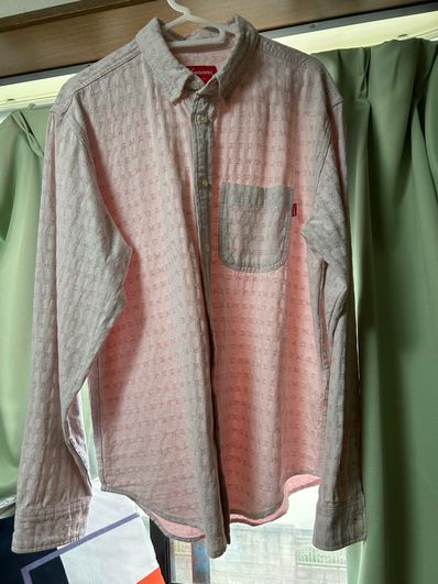Supreme Jacquard Logos Denim Shirt "Pink"