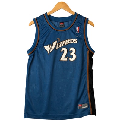 古着 00年代 ナイキ NIKE TEAM NBA WASHINGTON WIZARDS ワシントンウィザーズ ゲームシャツ レプリカユニフォーム レディースM相当/eaa565087