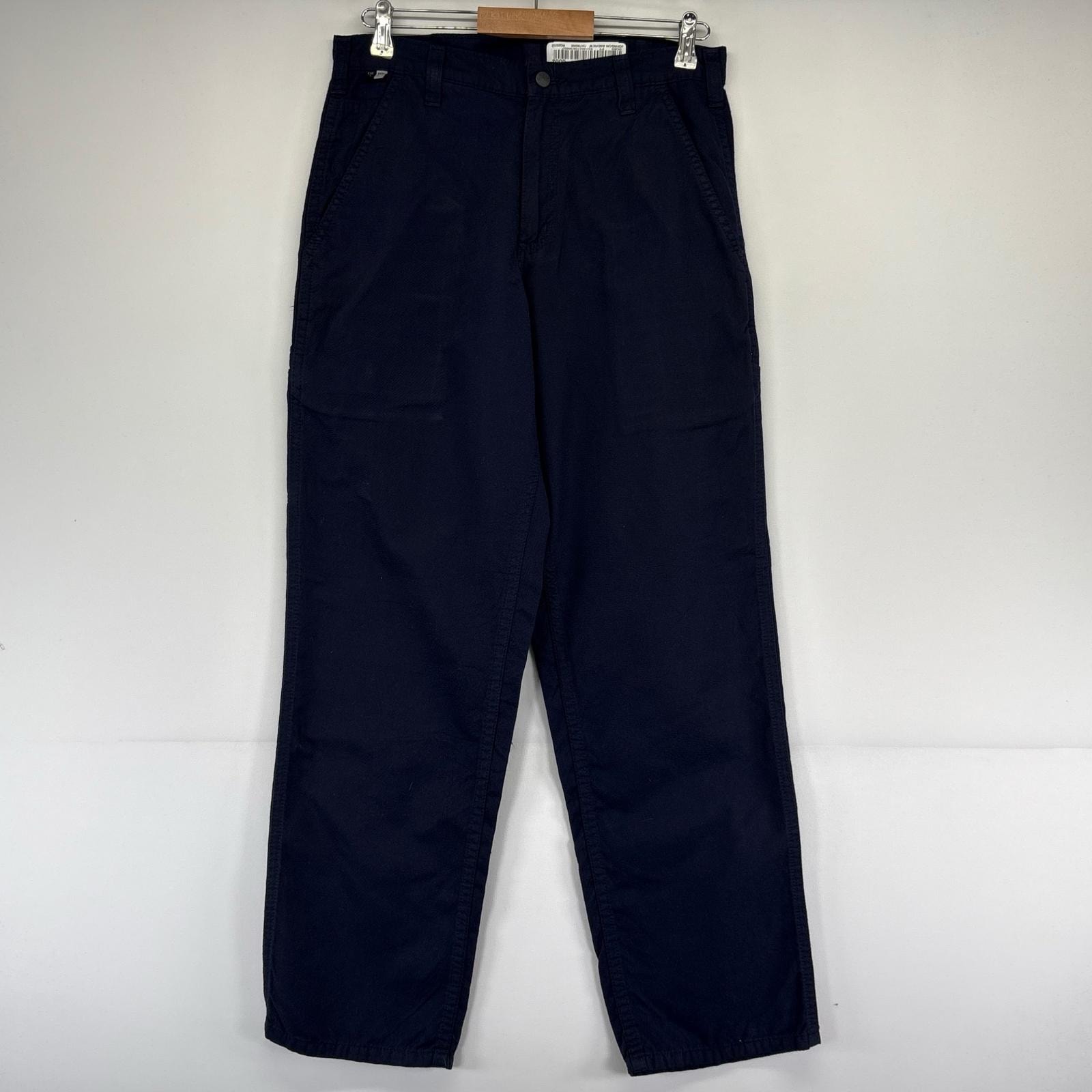 古着 カーハート Carhartt パンツ ワークパンツ ペインターパンツ ワンポイントロゴ W32×L32  ネイビー系 メンズ