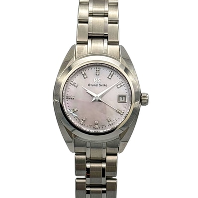 【値下げ】SEIKO セイコー グランドセイコー エレガンス 22P MOP 26mm 腕時計 STGF277 ステンレススチール シェル シルバー ピンク クオーツ レディース【中古】