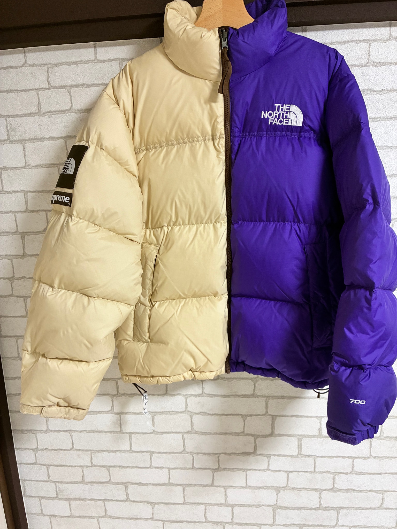 Supreme x The North Face Split Nuptse Jacket "Tan"