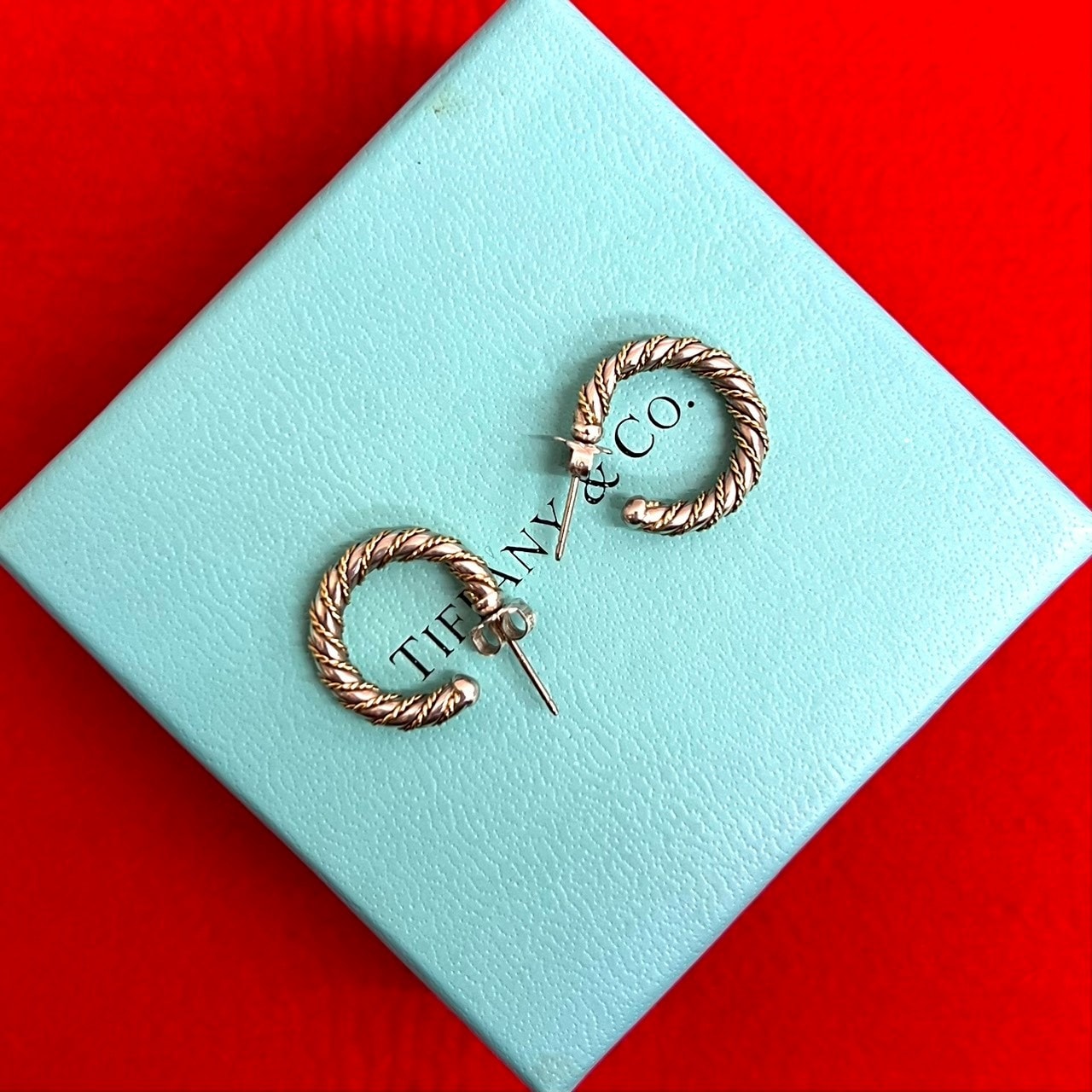 TIFFANY&Co. ティファニー ツイスト コンビ フープピアス シルバー925 K18ゴールド ピアス シルバー
 34234