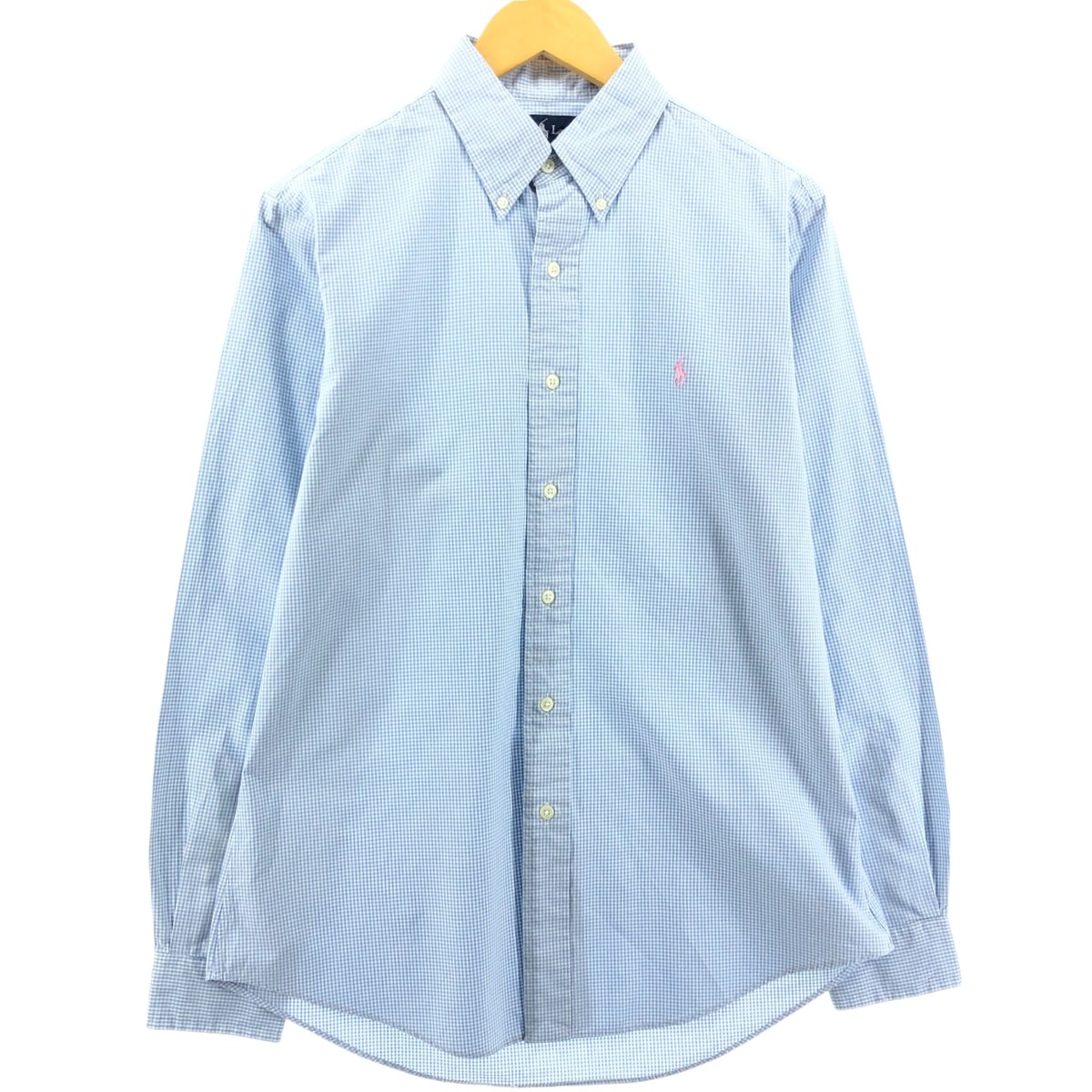 古着 ラルフローレン Ralph Lauren CUSTOM FIT ギンガムチェック 長袖 ボタンダウンチェックシャツ メンズM相当/eaa547443