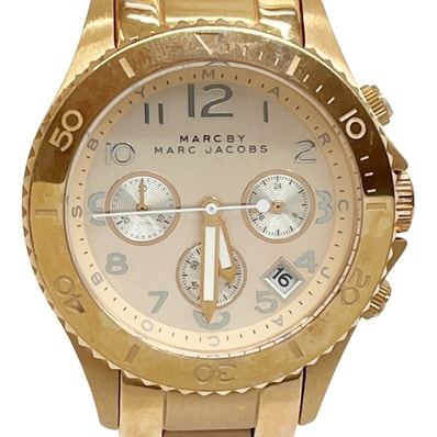 ◆◆MARC JACOBS マークジェイコブス 腕時計 クォーツ 本体のみ ステンレススチール ライトピンク R7.11月電池交換済み MBM3156