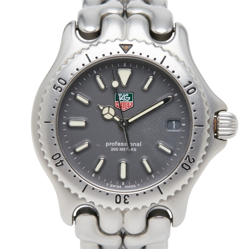 タグホイヤー セル プロフェッショナル200 腕時計 S99.213 クオーツ グレー文字盤 ステンレススチール メンズ TAG HEUER 中古