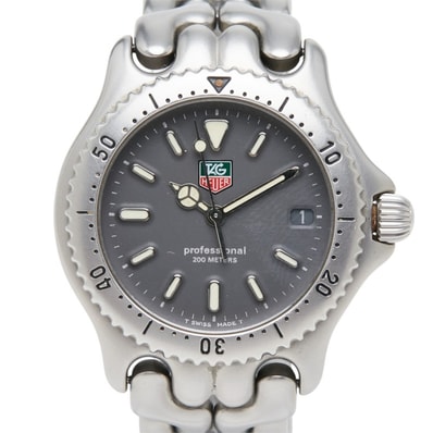 タグホイヤー セル プロフェッショナル200 腕時計 S99.213 クオーツ グレー文字盤 ステンレススチール メンズ TAG HEUER 中古