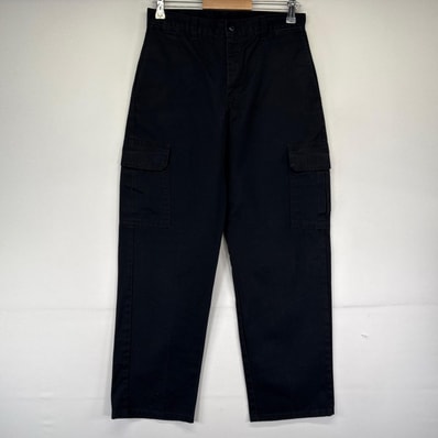 古着 ディッキーズ Dickies パンツ ワークパンツ カーゴパンツ センタープレス w30×L32 ブラック系 メンズ
