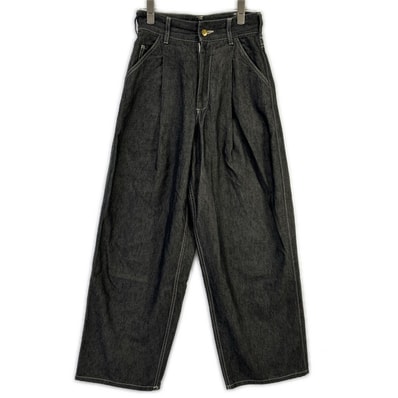 ザ・リラクス 24SS-REPT-207L ブラック セルロース×コットン ジップフライ ハイウエストデニムパンツ 36