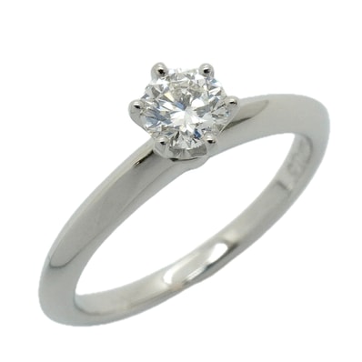 ★SALE【6jhb0800】ティファニー リング ソリティア 1PD Pt950 プラチナ ダイヤモンド 0.33ct 9号【中古】レディース