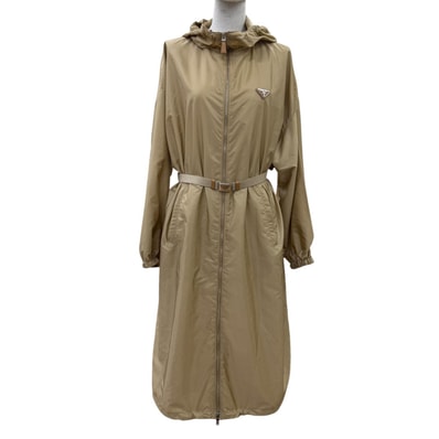 極美品 プラダ コート ベージュ レディース 36 292171