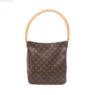 ルイ・ヴィトン LOUIS VUITTON ルーピングGM モノグラム ショルダーバッグ バッグ PVCコーティングキャンバス レザー レディース ブラウン系 M51145 【中古】