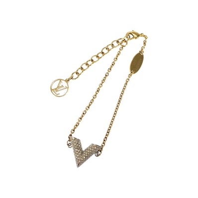 美品 LOUIS VUITTON ルイヴィトン エセンシャル V ストラス ゴールド シルバー メタル クリスタル/ ブレスレット 601043 【中古】