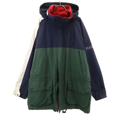 NAUTICA ノーティカ 90s オールド ジップ コート XL グリーン系 裏フリース