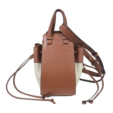 ロエベ ハンモック ドローストリング ミニ ショルダーバッグ レザー A538VO07X11 ブラウン レディース LOEWE 中古