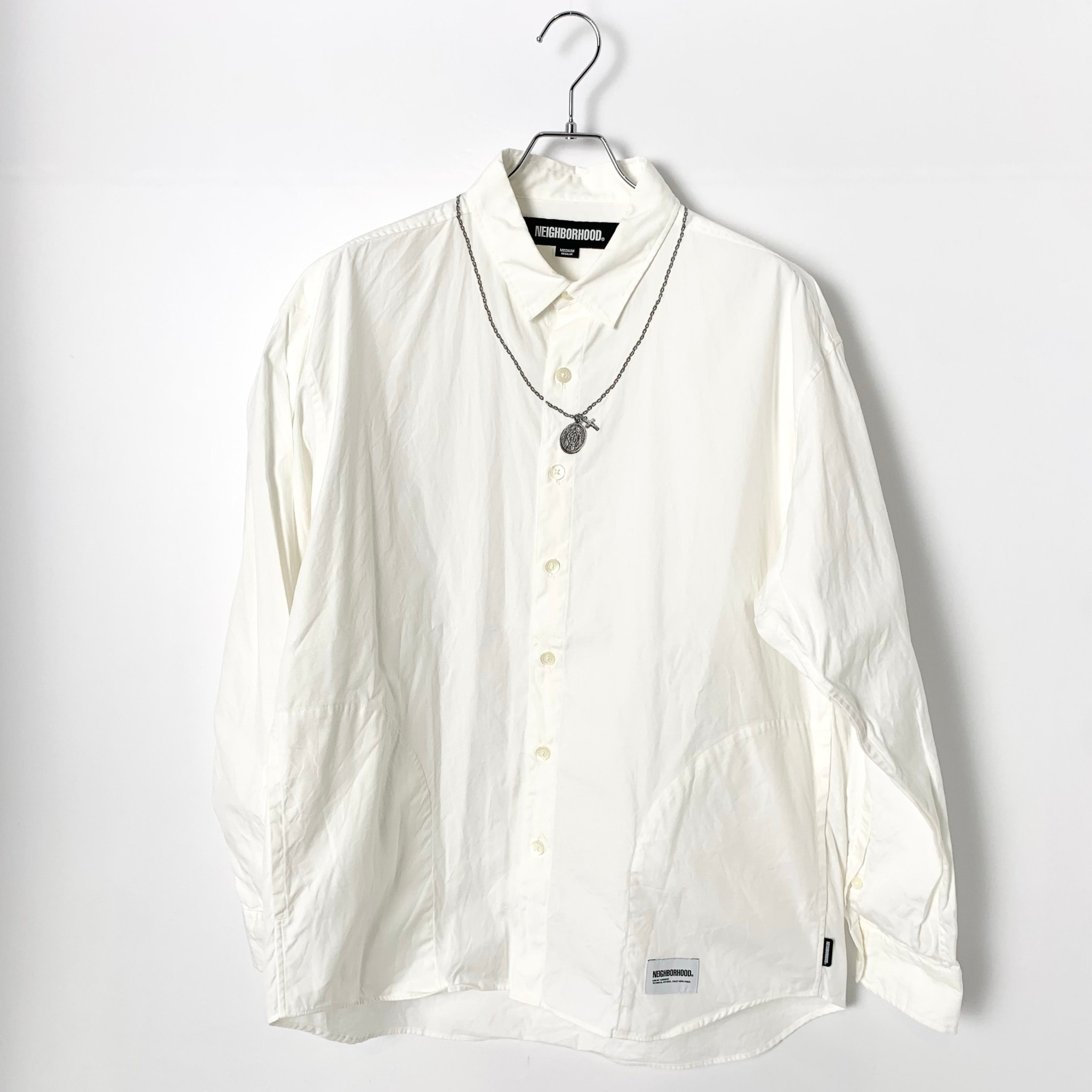NEIGHBORHOOD Medal & Cross Embroidery Shirt LS "White"
