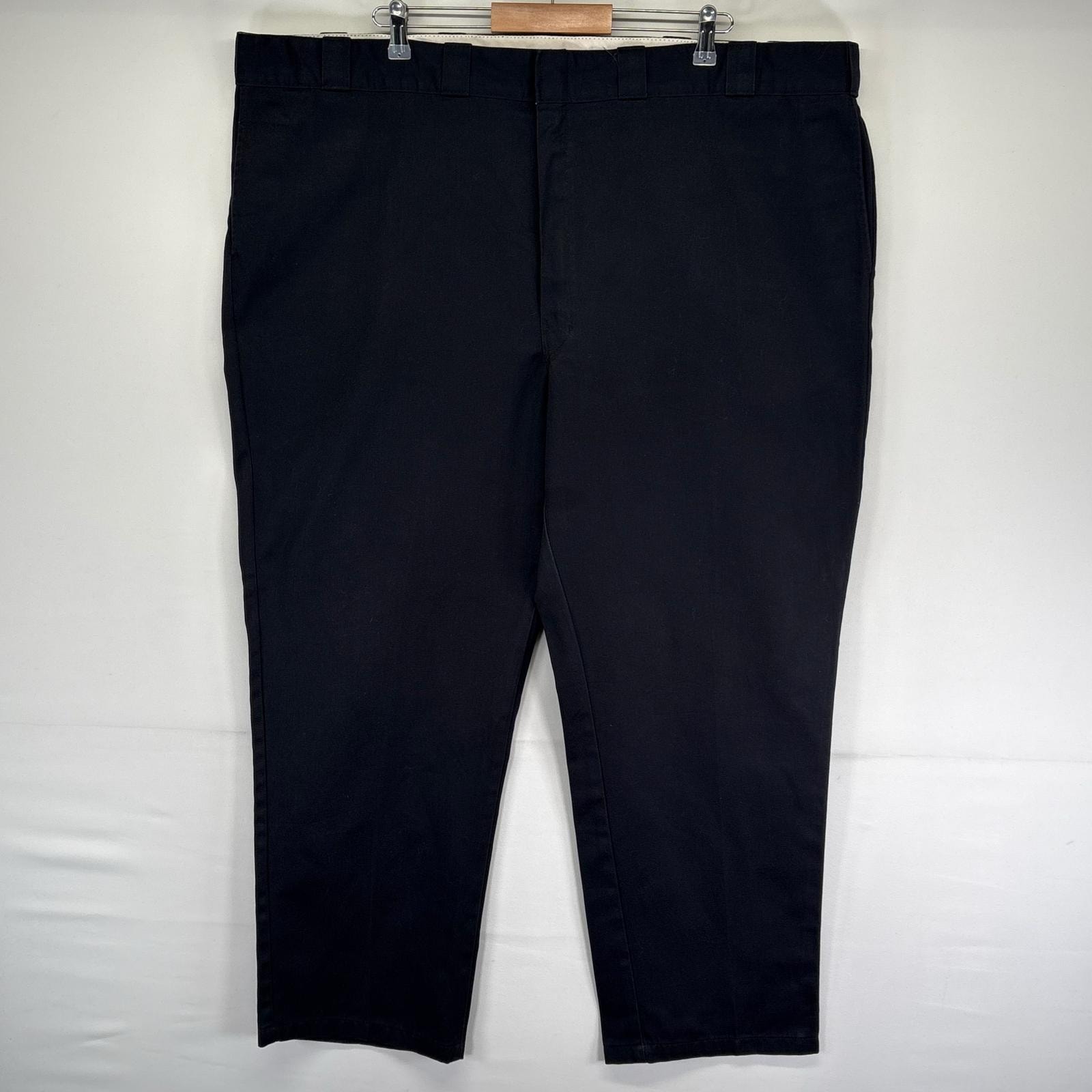 古着 ディッキーズ Dickies パンツ チノパン ジッパーフライ ストレート 大きいサイズ スラックス 874 w50 L32  ブラック系 メンズ