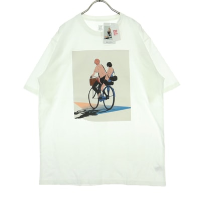 graniph グラニフ ダイスケリチャード×時をかける少女 プリント 半袖 Tシャツ L ホワイト