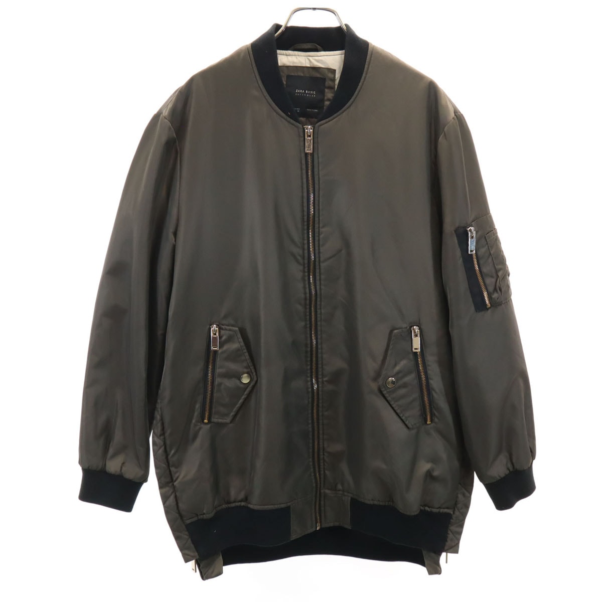 ZARA BASIC ザラベーシック MA1 ジャケット M カーキ系