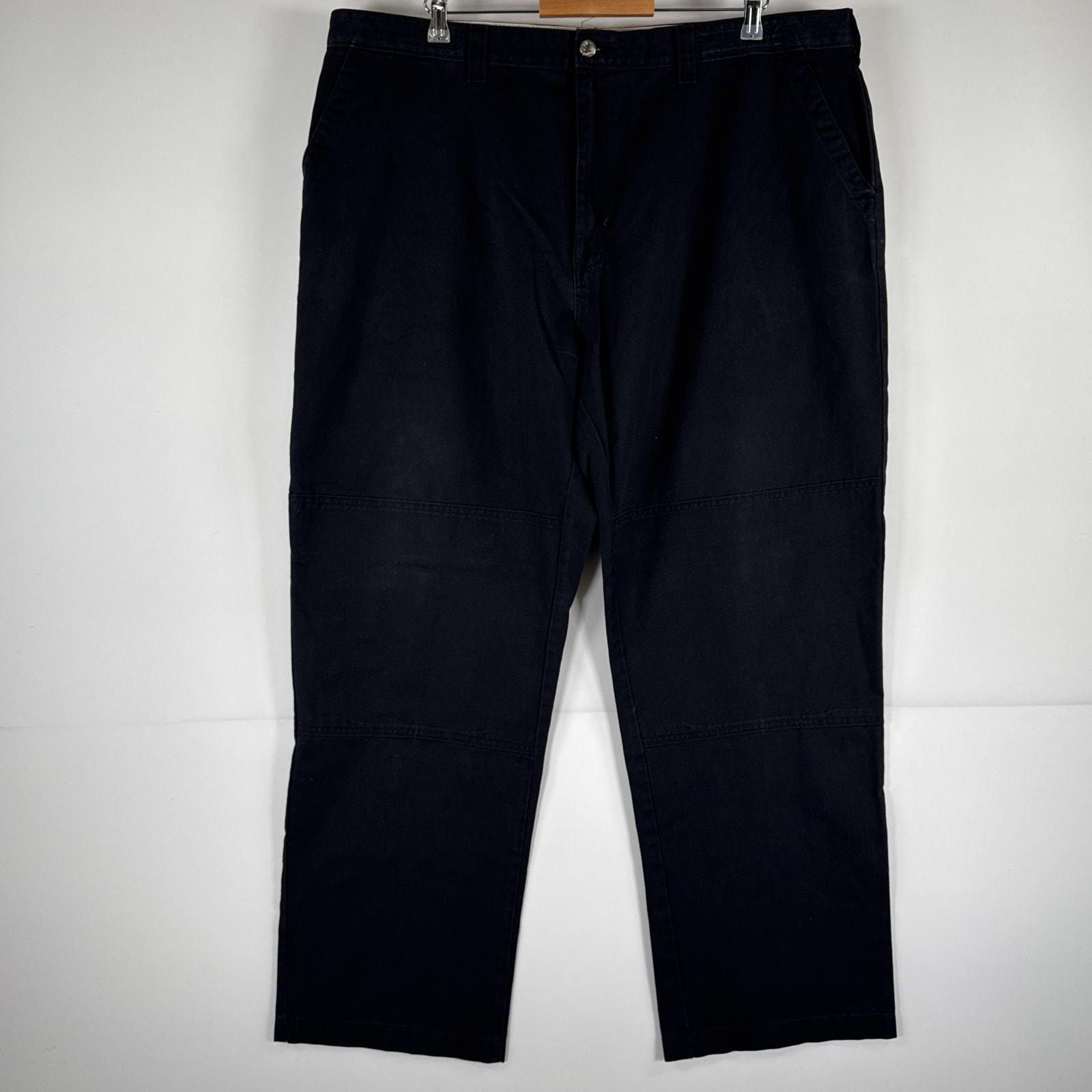 古着 ディッキーズ Dickies ワークパンツ 作業着 ワンポイント ロゴ ストレート ダブルニー 大きいサイズ w44 44UU ブラック メンズ