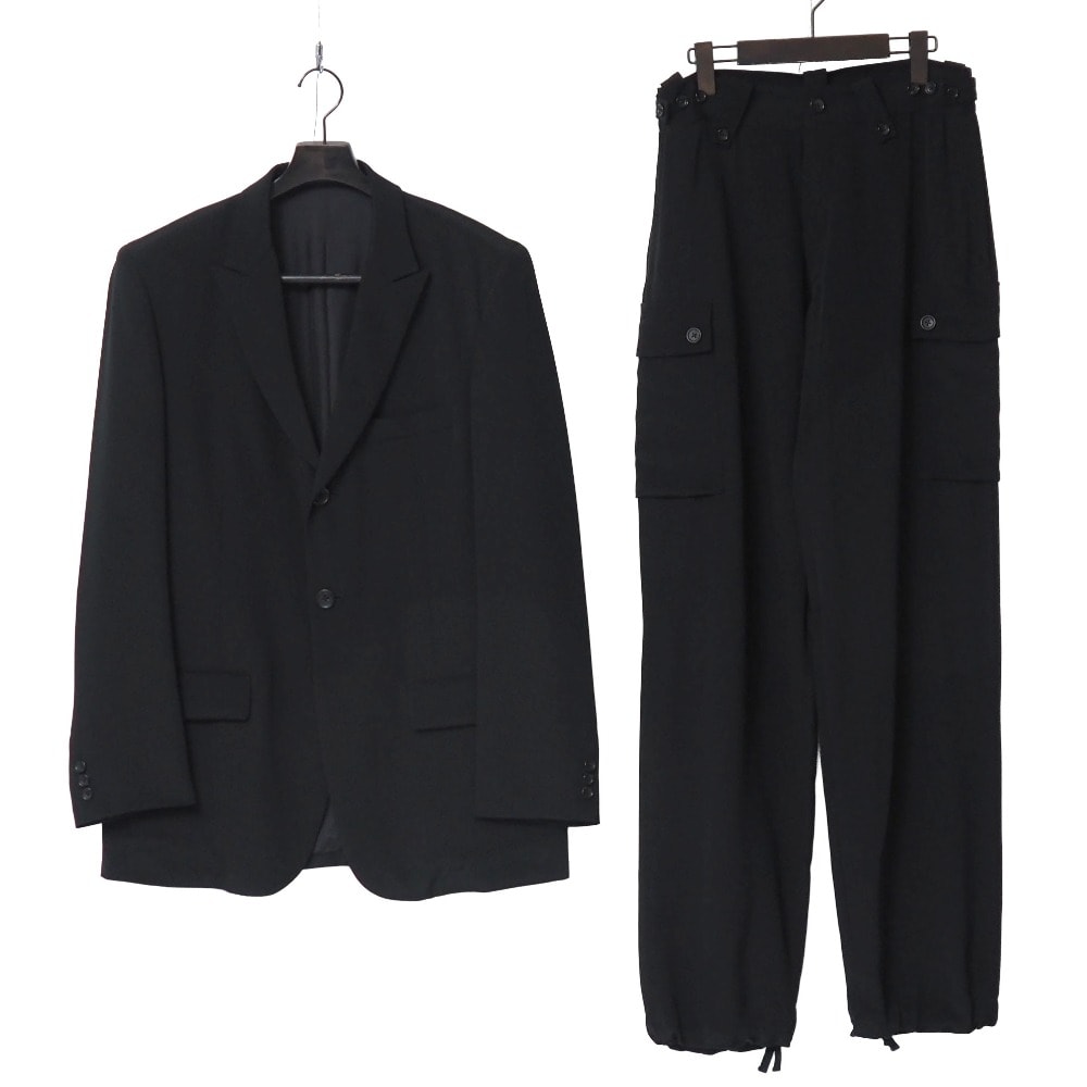 ■美品■Y's for men ワイズ フォー メン スーツ サイズ3/1 テーラード ブレザー シングルジャケット カーゴパンツ シルク ブランド古着【中古】20260409/RA8758