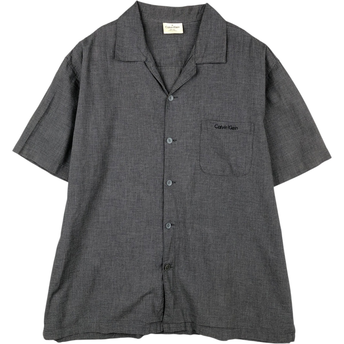 古着 カルバンクライン Calvin klein チェック柄 半袖 オープンカラー コットンシャツ ボックスシャツ メンズXL相当/eaa623270
