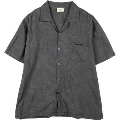 古着 カルバンクライン Calvin klein チェック柄 半袖 オープンカラー コットンシャツ ボックスシャツ メンズXL相当/eaa623270