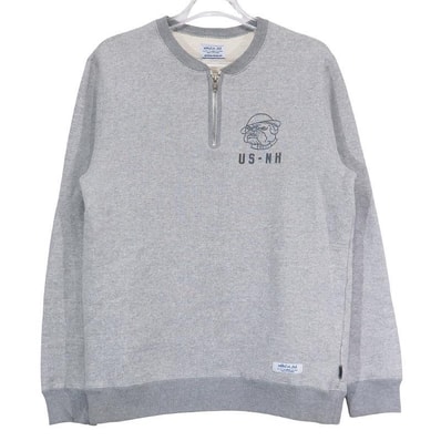 NEIGHBORHOOD ネイバーフッド 14SS BULL.PFU/C-HZ.LS 141ATNH-CSM09 ブルドッグ ハーフジップ スウェット ロングスリーブ グレー トップス サイズM
