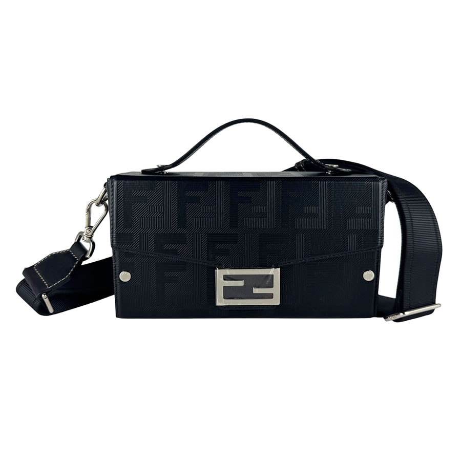 フェンディ FENDI ショルダーバッグ バゲット ソフトトランク レザー ブラック メンズ 7VA565-AJF4【中古】 z10430
